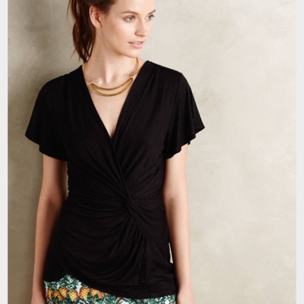 ๐ซSOLD ON EBAY๐ซ Anthropologie Deletta Wrap Top - Picture 1 of 9